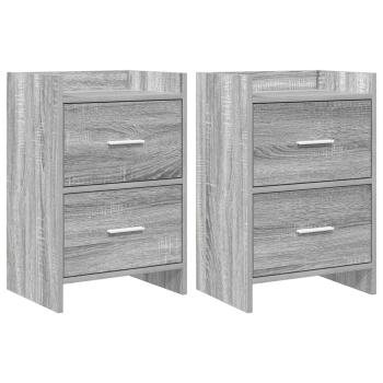 ARDEBO.de - Nachttische 2 stk. Grau Sonoma 40 x 30 x 60 cm Holzwerkstoff