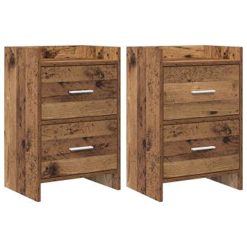 ARDEBO.de - Nachttische 2 stk. Altholz 40 x 30 x 60 cm Holzwerkstoff