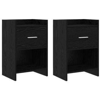 ARDEBO.de - Nachttische 2 stk. Schwarze Eiche 40 x 30 x 60 cm Holzwerkstoff