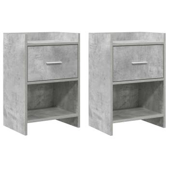 ARDEBO.de - Nachttische 2 stk. Betongrau 40 x 30 x 60 cm Holzwerkstoff