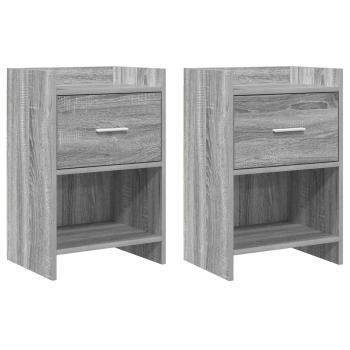 Nachttische 2 stk. Grau Sonoma 40 x 30 x 60 cm Holzwerkstoff