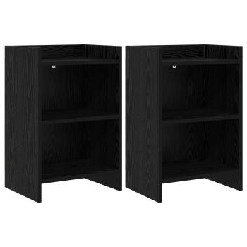 Nachttische 2 stk. Schwarze Eiche 40 x 30 x 60 cm Holzwerkstoff