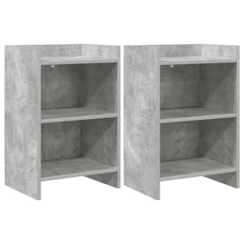 ARDEBO.de - Nachttische 2 stk. Betongrau 40 x 30 x 60 cm Holzwerkstoff
