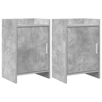 ARDEBO.de - Nachttische 2 stk. Betongrau 40 x 30 x 60 cm Holzwerkstoff