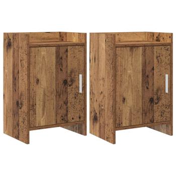 ARDEBO.de - Nachttische 2 stk. Altholz 40 x 30 x 60 cm Holzwerkstoff