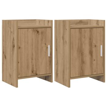 ARDEBO.de - Nachttische 2 stk. Artisan-Eiche 40 x 30 x 60 cm Holzwerkstoff