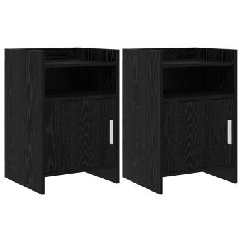 ARDEBO.de - Nachttische 2 stk. Schwarze Eiche 40 x 36 x 60 cm Holzwerkstoff