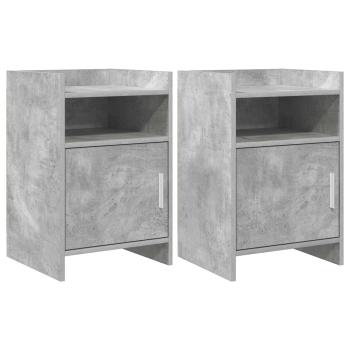 ARDEBO.de - Nachttische 2 stk. Betongrau 40 x 36 x 60 cm Holzwerkstoff