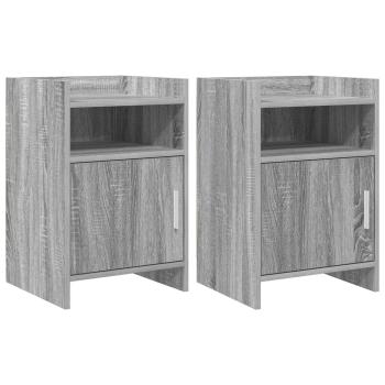ARDEBO.de - Nachttische 2 stk. Grau Sonoma 40 x 36 x 60 cm Holzwerkstoff
