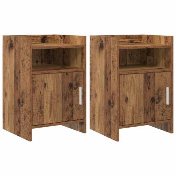 ARDEBO.de - Nachttische 2 stk. Altholz 40 x 36 x 60 cm Holzwerkstoff