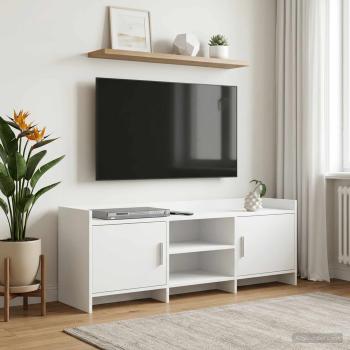 ARDEBO.de - TV-Schränk 130 x 33 x 47 cm Weiß Holzwerkstoff