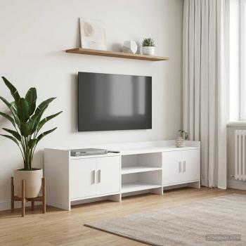 ARDEBO.de - TV-Schränk 168 x 33 x 47 cm Weiß Holzwerkstoff