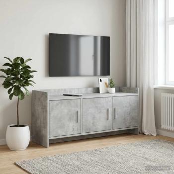 ARDEBO.de - TV-Schränk 102 x 33 x 47 cm Betongrau Holzwerkstoff