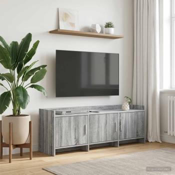 ARDEBO.de - TV-Schränk 130 x 33 x 47 cm Grau Sonoma Holzwerkstoff