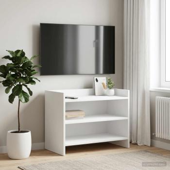 ARDEBO.de - TV-Schränk 60 x 33 x 47 cm Weiß Holzwerkstoff