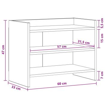 TV-Schränk 60 x 33 x 47 cm Geräucherte Eiche Holzwerkstoff