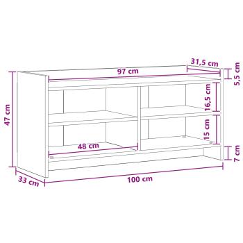 TV-Schränk 100 x 33 x 47 cm Sonoma-Eiche Holzwerkstoff