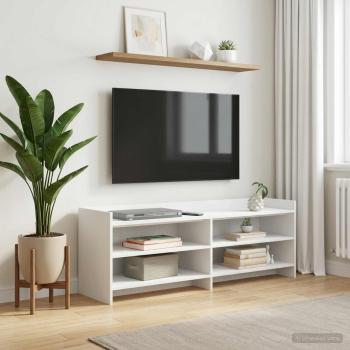 ARDEBO.de - TV-Schränk 135 x 33 x 47 cm Weiß Holzwerkstoff