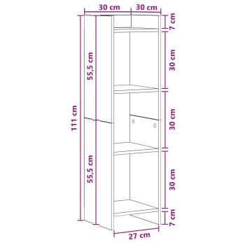Bücherregal Sonoma-Eiche 30 x 30 x 111 cm Holzwerkstoff