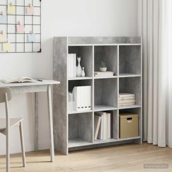 ARDEBO.de - Bücherregal Beton Grau 87,5 x 30 x 111 cm Holzwerkstoff
