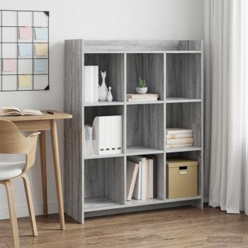ARDEBO.de - Bücherregal Grau Sonoma 87,5 x 30 x 111 cm Holzwerkstoff