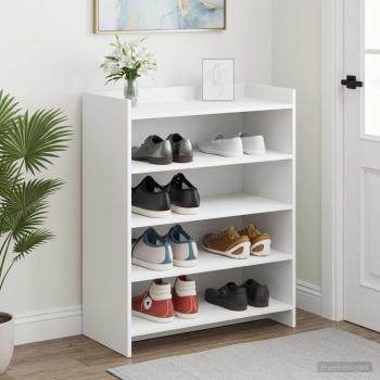 ARDEBO.de - Schuhschrank mit Speicher Weiß 73,5 x 36 x 92 cm Holzwerkstoff
