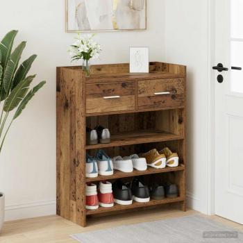 ARDEBO.de - Schuhschrank 73,5 x 36 x 92 cm Holzwerkstoff Altholz
