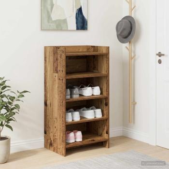 ARDEBO.de - Schuhschrank mit Speicher Altholz 48 x 36 x 92 cm Holzwerkstoff