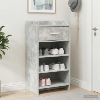 ARDEBO.de - Schuhschrank Betongrau 48 x 36 x 92 cm Holzwerkstoff