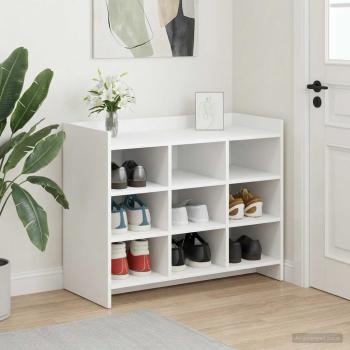 ARDEBO.de - Schuhschrank mit Speicher Weiß 85 x 39,5 x 70 cm Holzwerkstoff