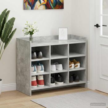 ARDEBO.de - Schuhschrank Betongrau 85 x 39,5 x 70 cm Holzwerkstoff