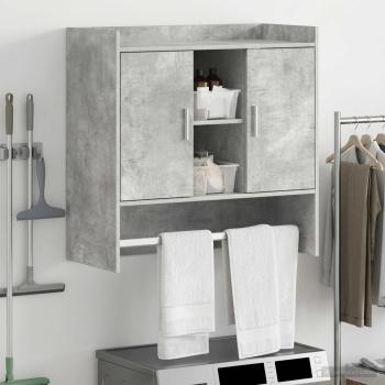 ARDEBO.de - Wandregal Wandhalterung Betongrau 80 x 36 x 80 cm Holzwerkstoff