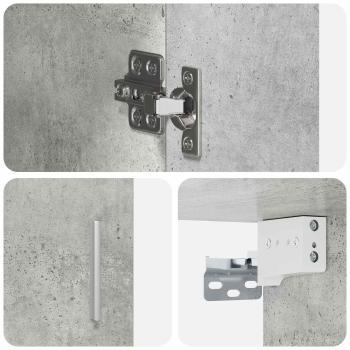 Wandregal Wandhalterung Betongrau 80 x 36 x 80 cm Holzwerkstoff