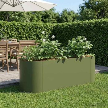 ARDEBO.de - Hochbeet im Garten Olive Grün 120 x 40 x 40 cm