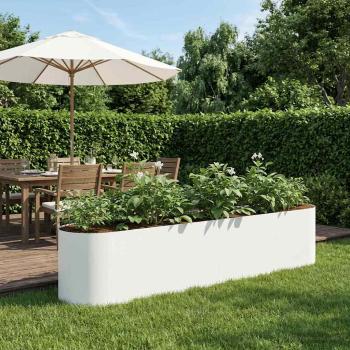 ARDEBO.de - Hochbeet im Garten Weiß 200 x 40 x 40 cm