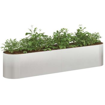 Hochbeet im Garten Edelstahl 200 x 40 x 40 cm