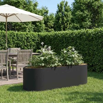 ARDEBO.de - Hochbeet im Garten Schwarz 140 x 40 x 40 cm Stahl