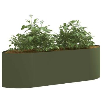 Hochbeet im Garten Olive Grün 140 x 40 x 40 cm Stahl