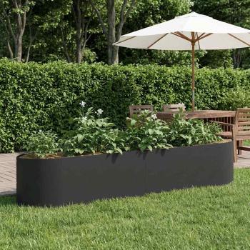 ARDEBO.de - Hochbeet im Garten Schwarz 220 x 40 x 40 cm Stahl