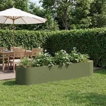 ARDEBO.de - Hochbeet im Garten Olive Grün 220 x 40 x 40 cm Stahl