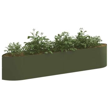 Hochbeet im Garten Olive Grün 220 x 40 x 40 cm Stahl