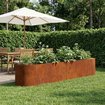 ARDEBO.de - Hochbeet im Garten Wetterfeststahl 220 x 40 x 40 cm Stahl