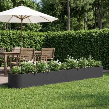 ARDEBO.de - Hochbeet im Garten Schwarz 380 x 40 x 40 cm Stahl