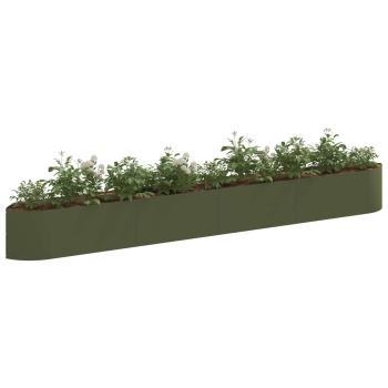 Hochbeet im Garten Olive Grün 380 x 40 x 40 cm Stahl