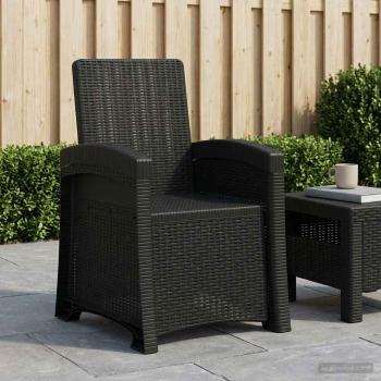 ARDEBO.de - Liegesessel Garten Rattan-Optik Anthrazit PP