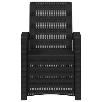 Liegesessel Garten Rattan-Optik Anthrazit PP