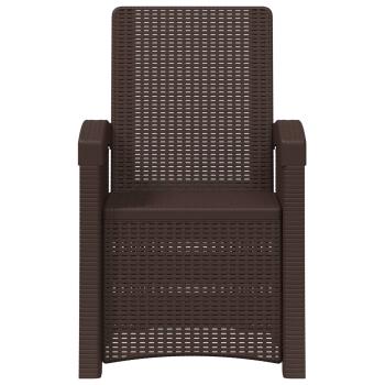 Liegesessel Garten Rattan-Optik Braun PP