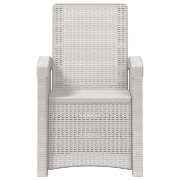 Liegesessel Garten Rattan-Optik Weiß PP