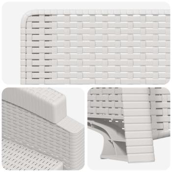 Liegesessel Garten Rattan-Optik Weiß PP