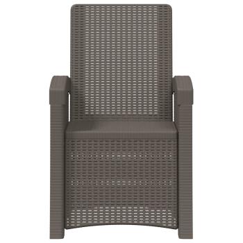 Liegesessel Garten Rattan-Optik Hellgrau PP